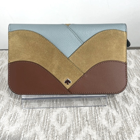 kate spade Handbags - Kate Spade Nadine Patchwork Suede and Leather Clutch Wallet